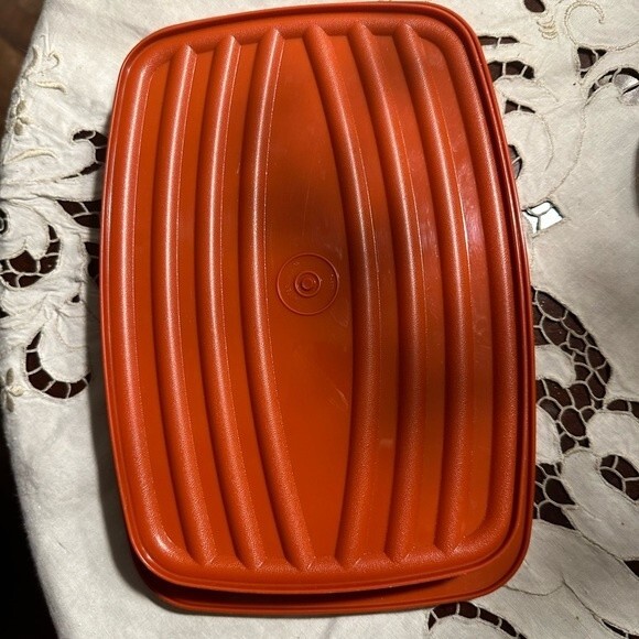 Tupperware Meat Keeper - Orange - Vintage - Picture 4 of 6
